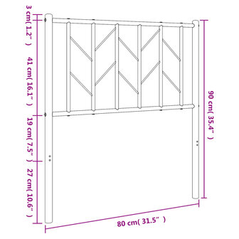 Hoofdbord 75 cm metaal zwart 8721012249967 7