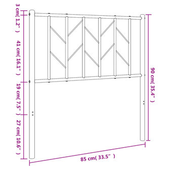 Hoofdbord 80 cm metaal zwart 8721012249974 7