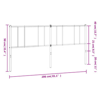 Hoofdbord metaal wit 200 cm 8720845789404 8