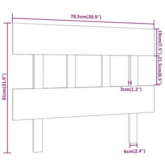 Hoofdbord 78,5x3x81 cm massief grenenhout zwart 8720287009801 6