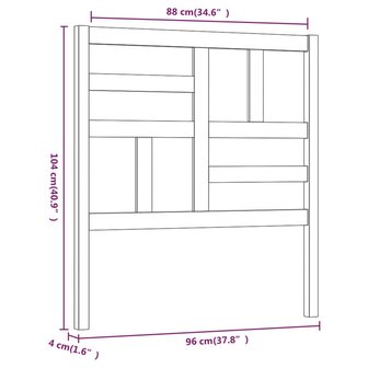 Hoofdbord 96x4x104 cm massief grenenhout 8720286952139 6