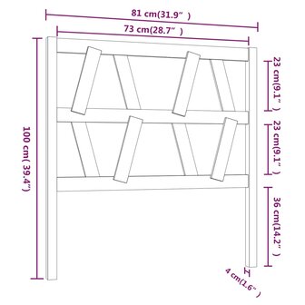 Hoofdbord 81x4x100 cm massief grenenhout honingbruin 8720287004790 6