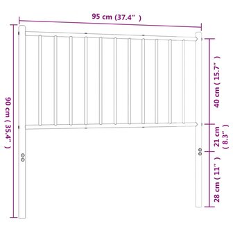 Hoofdbord 90 cm metaal zwart 8720845721343 7