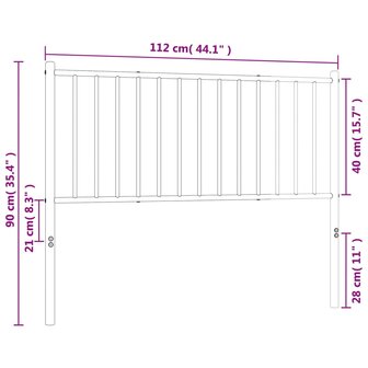 Hoofdbord 107 cm metaal wit 8720845722036 7