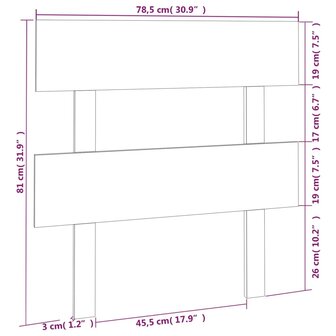 Hoofdbord 78,5x3x81 cm massief grenenhout grijs 8720287009283 6