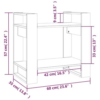 Boekenkast/kamerscherm 60x35x57 cm massief grenenhout 8720286905128 8