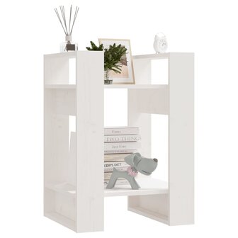 Boekenkast/kamerscherm 41x35x57 cm massief grenenhout wit 8720286904930 7