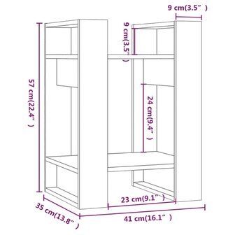 Boekenkast/kamerscherm 41x35x57 cm massief grenenhout zwart 8720286904961 8