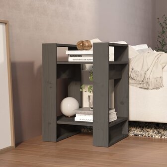 Boekenkast/kamerscherm 41x35x57 cm massief grenenhout grijs 8720286904947 6