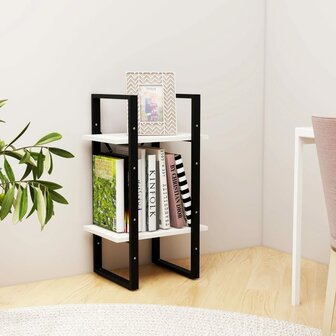 Boekenkast met 2 schappen 40x30x70 cm massief grenenhout wit 8720286567036 3