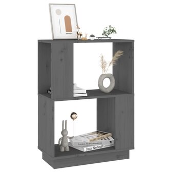 Boekenkast/kamerscherm 51x25x70 cm massief grenenhout grijs 8720286905746 4