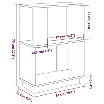 Boekenkast/kamerscherm 51x25x70 cm massief grenenhout grijs 8720286905746 8