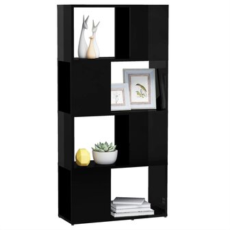 Boekenkast/kamerscherm 60x24x124,5 cm hoogglans zwart 8720286650431 4