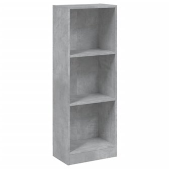 Boekenkast met 3 schappen 40x24x109 cm bewerkt hout betongrijs 8719883787367 2