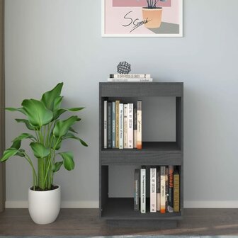 Boekenkast 40x35x71 cm massief grenenhout grijs 8720286815724 3