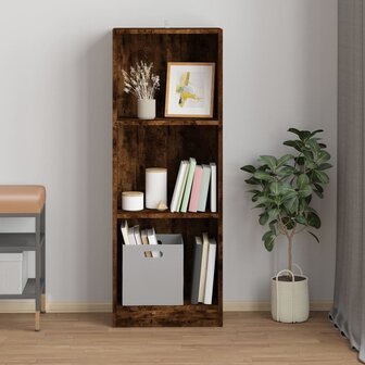 Boekenkast 3-laags 40x24x109 cm bewerkt hout gerookt eikenkleur 8720845693336 3