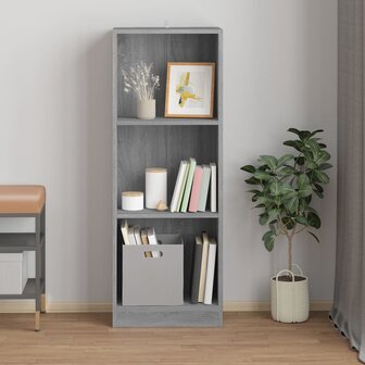 Boekenkast 40x24x109 cm bewerkt hout grijs sonoma eikenkleurig 8720845693343 3