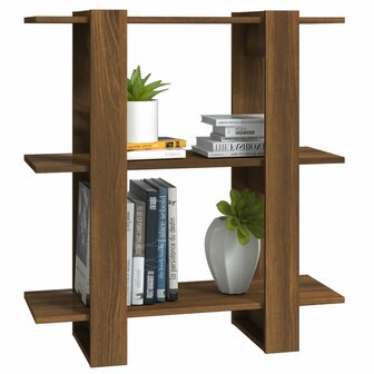 Boekenkast/kamerscherm 80x30x87 cm bruineikenkleurig 8720286844113 4