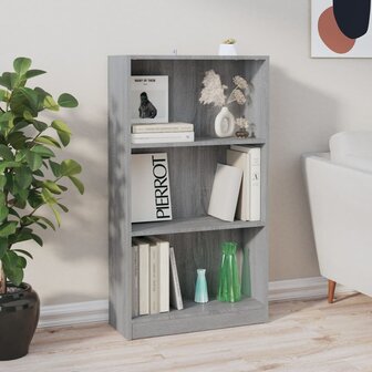 Boekenkast 60x24x109 cm bewerkt hout grijs sonoma eikenkleurig 8720286931530 1