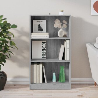 Boekenkast 60x24x109 cm bewerkt hout grijs sonoma eikenkleurig 8720286931530 3