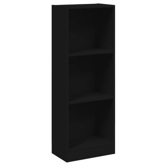 Boekenkast met 3 schappen 40x24x109 cm bewerkt hout zwart 8719883787336 2