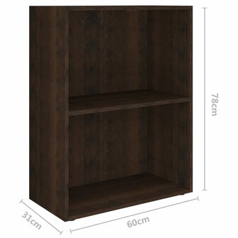 Boekenkast 60x31x78 cm bewerkt hout gerookt eikenkleurig 8720286763360 6