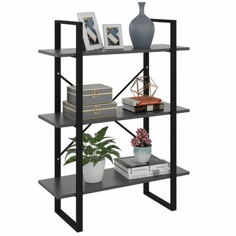 Boekenkast 80x30x105 cm bewerkt hout grijs 8720286568194 1