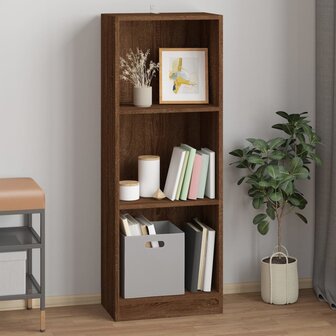 Boekenkast 40x24x109 cm bewerkt hout bruin eikenkleur 8720845693350 1