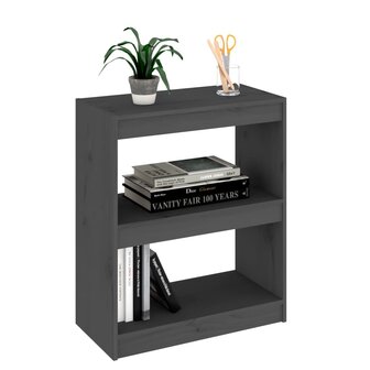 Boekenkast/kamerscherm 60x30x71,5 cm massief grenenhout grijs 8720286608609 4