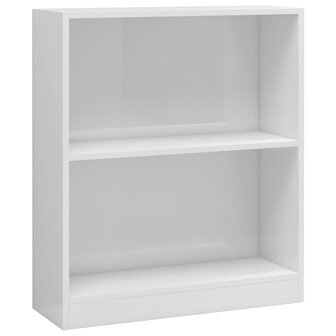 Boekenkast 60x24x76 cm bewerkt hout hoogglans wit 8719883787657 2