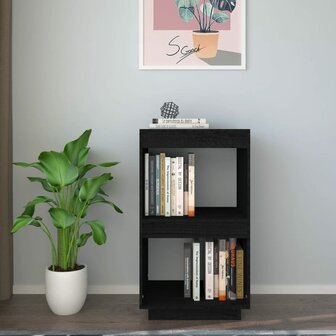 Boekenkast 40x35x71 cm massief grenenhout zwart 8720286815748 3