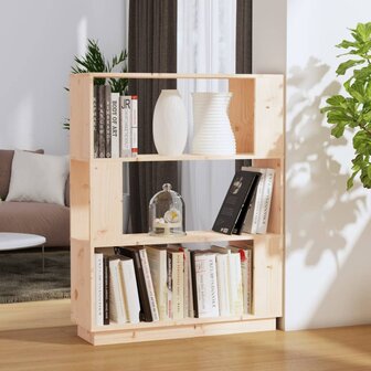 Boekenkast/kamerscherm 80x25x101 cm massief grenenhout 8720286905975 1