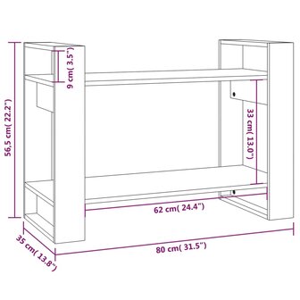 Boekenkast/kamerscherm 80x35x56,5 cm massief grenenhout wit 8720286905333 8