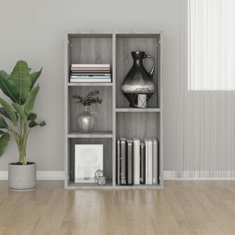 Boekenkast/dressoir 50x25x80 cm bewerkt hout sonoma grijs 8720845735340 1