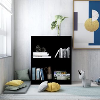 Boekenkast 60x24x76 cm bewerkt hout zwart 8719883787602 1