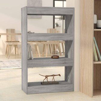 Boekenkast/kamerscherm 60x30x103 cm spaanplaat grijs sonoma 8720286844342 1