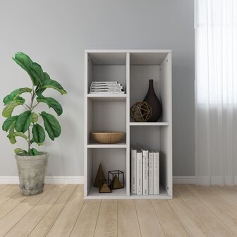 Boekenkast/dressoir 50x25x80 cm bewerkt hout hoogglans wit 8719883673295 1