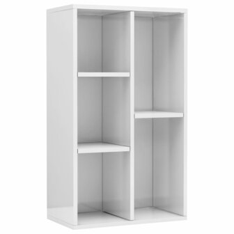 Boekenkast/dressoir 50x25x80 cm bewerkt hout hoogglans wit 8719883673295 2