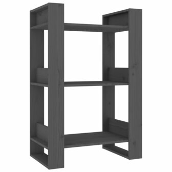 Boekenkast/kamerscherm 60x35x91 cm massief grenenhout grijs 8720286905197 2