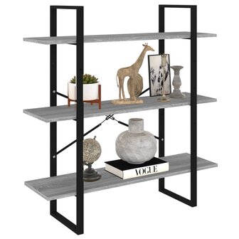 Boekenkast 100x30x105 cm bewerkt hout grijs sonoma eikenkleurig 8720287088288 4