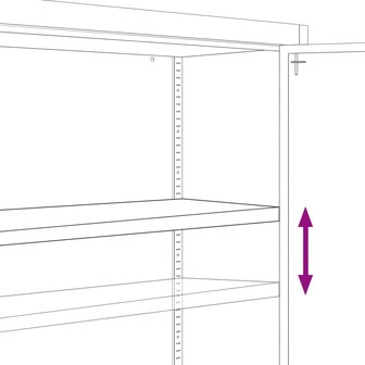 Archiefkast 90x40x70 cm staal antracietkleurig en wit 8720845889463 7