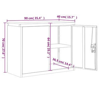 Archiefkast 90x40x70 cm staal antracietkleurig en wit 8720845889463 11