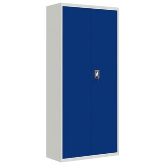 Archiefkast 90x40x200 cm staal lichtgrijs en blauw 8720845889883 2