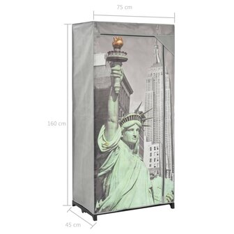 Kledingkast New York 75x45x160 cm stof 8719883565057 8