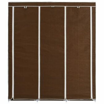 Kledingkast met vakken en stangen 150x45x175 cm stof bruin 8719883564982 5