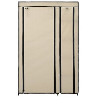 Kledingkast opvouwbaar 110x45x175 cm stof cr&egrave;me 8719883564661 3