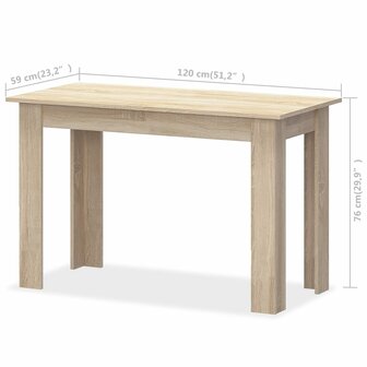 Eettafel en banken 3 st bewerkt hout eikenkleurig 8718475583691 6