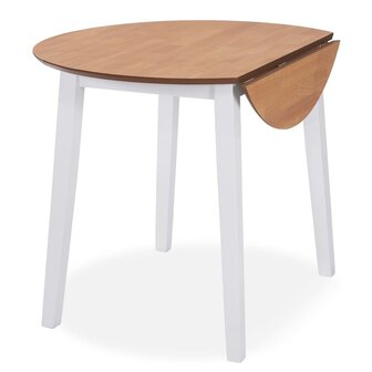 Eetkamerset MDF en rubberwood wit 3-delig 8718475592181 4