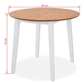 Eetkamerset MDF en rubberwood wit 3-delig 8718475592181 7