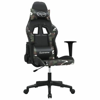 Gamestoel kunstleer zwart en camouflage 8720287229070 2